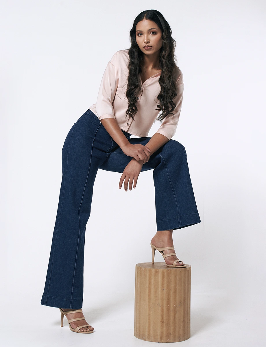 Jean Wide Leg Azul Oscuro