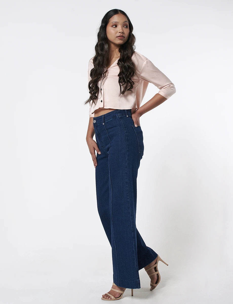 Jean Wide Leg Azul Oscuro