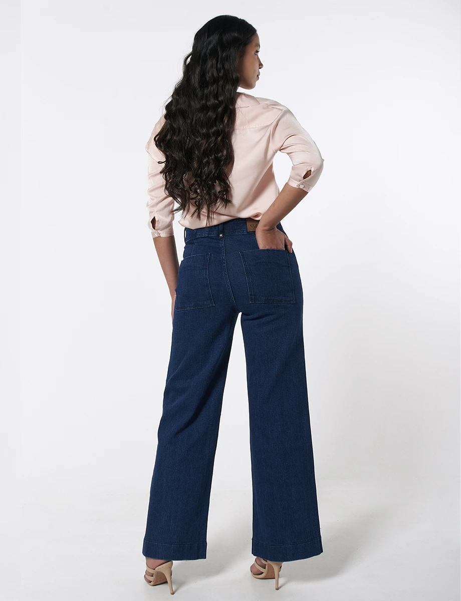 Jean Wide Leg Azul Oscuro