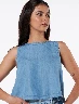 Top Denim Azul Jean Mujer – Casual y fácil de combinar
