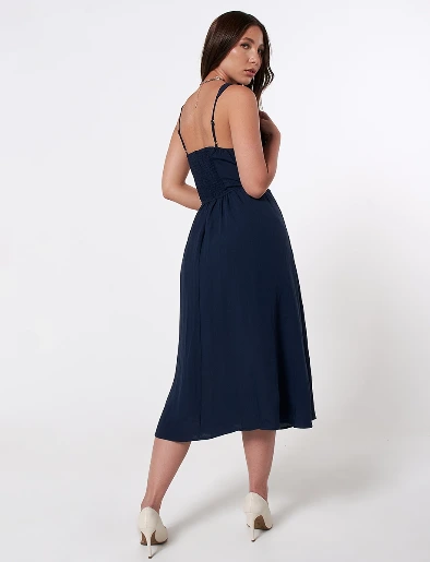 Vestido Largo Azul Marino