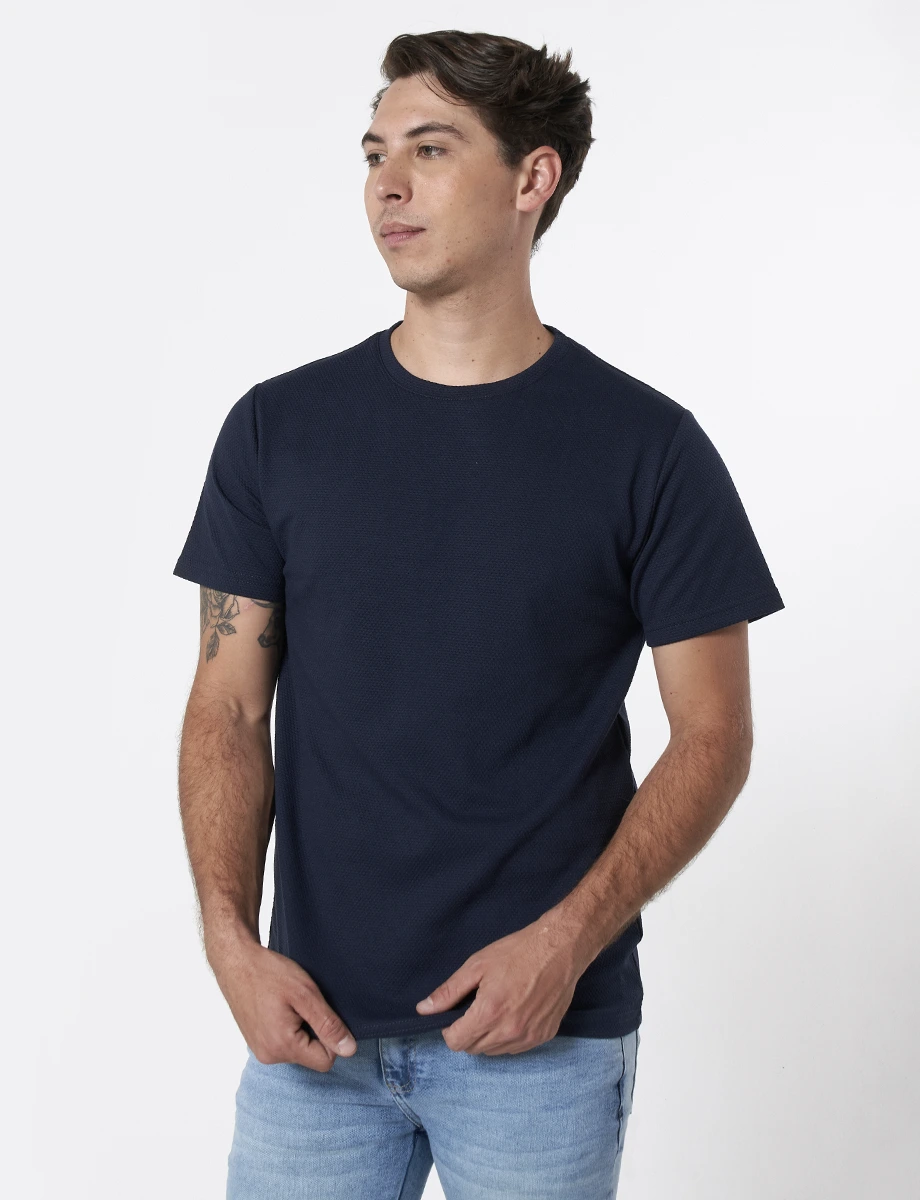 Camiseta Textura Azul Marino