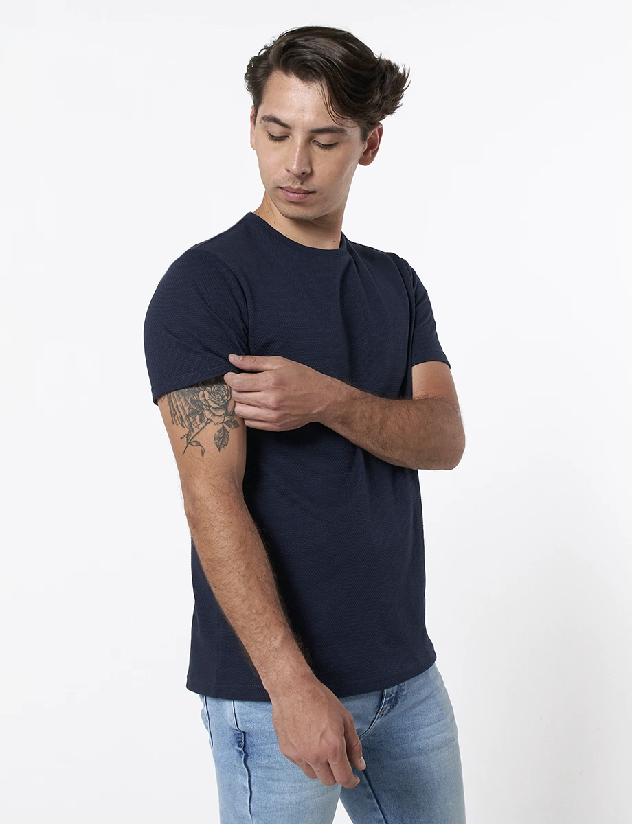 Camiseta Textura Azul Marino