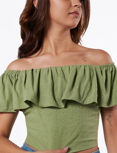 Blusa Campesina Verde Oliva