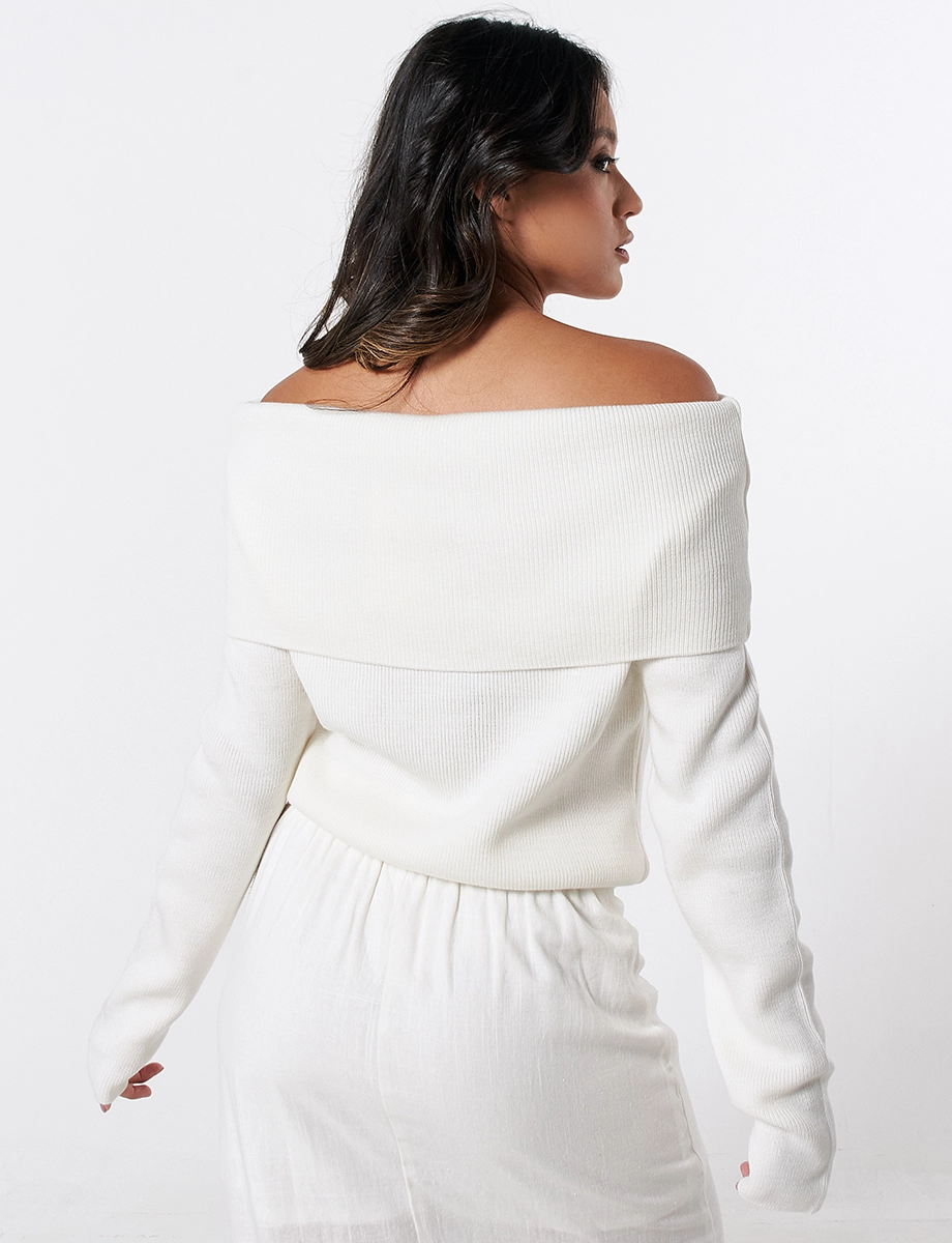 Sweater Doble Cierre Crudo
