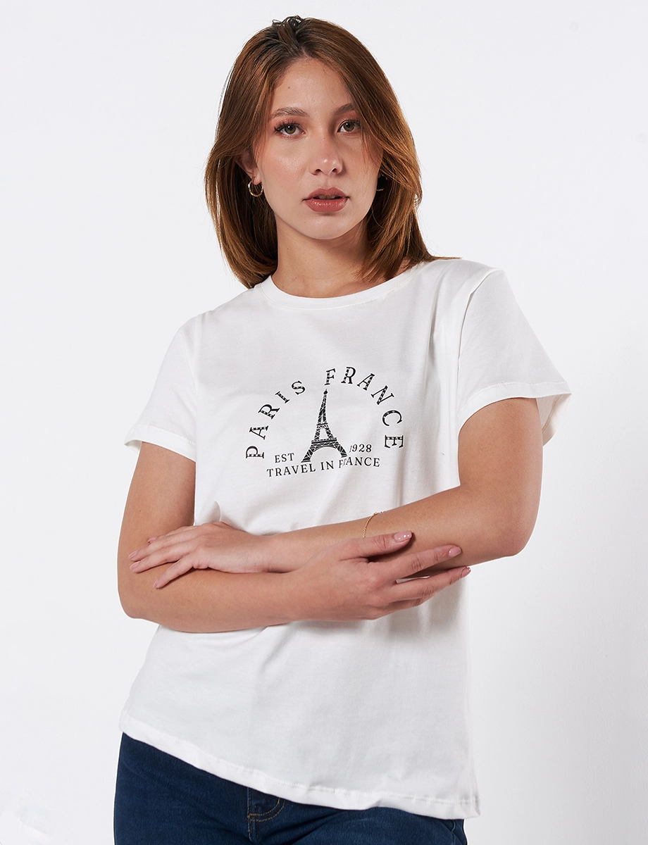 Camiseta Paris France Blanco