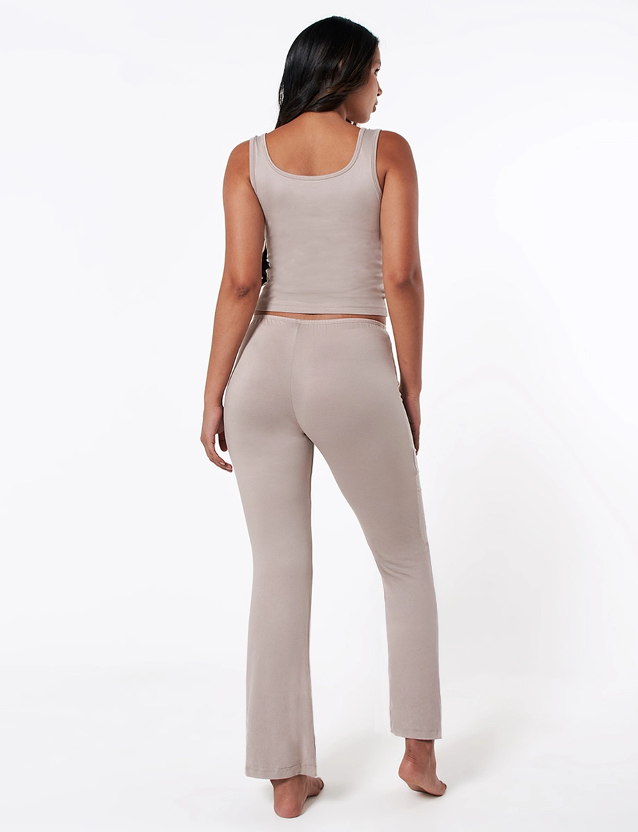 Pijama Top Llano + Pantalón Habano