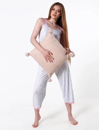 Pijama Top + Pantalón Gris