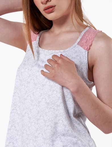 Pijama Top + Pantalón Gris