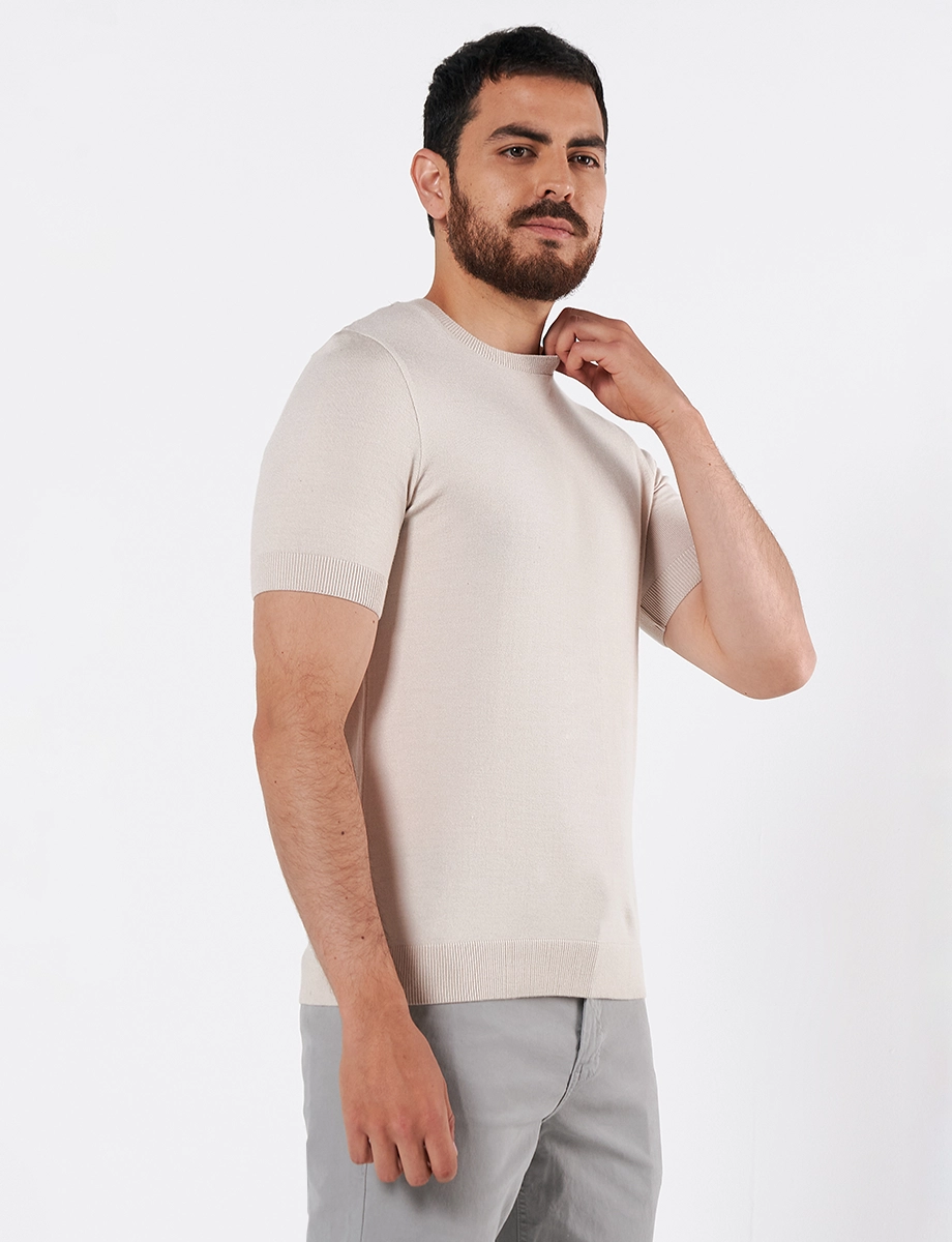 Camiseta Tejida Gris Claro