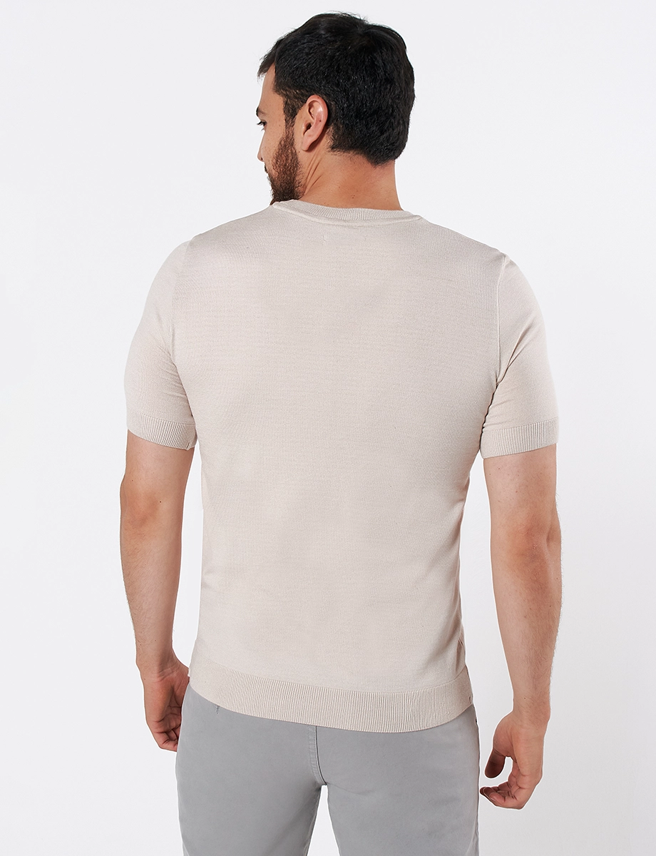 Camiseta Tejida Gris Claro