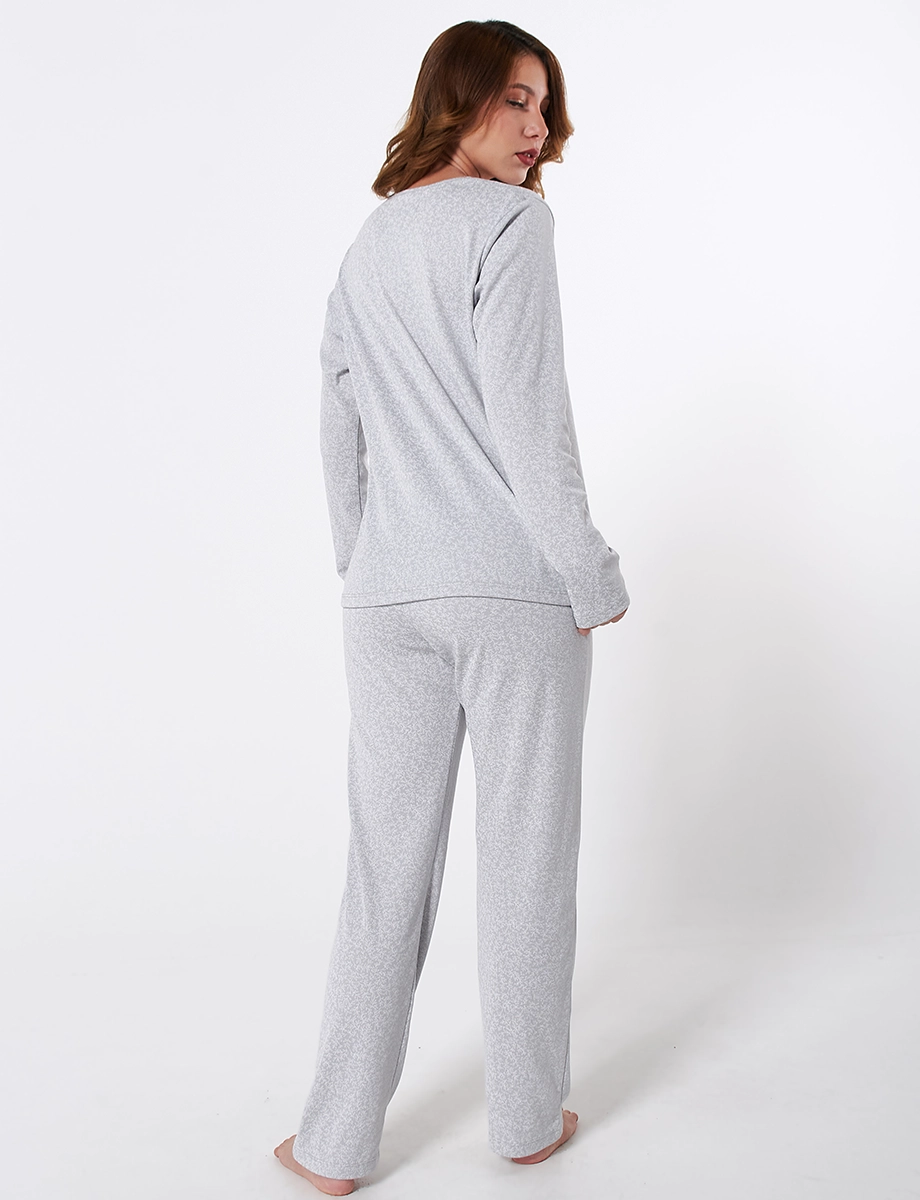 Pijama Buzo + Pantalón Gris Claro