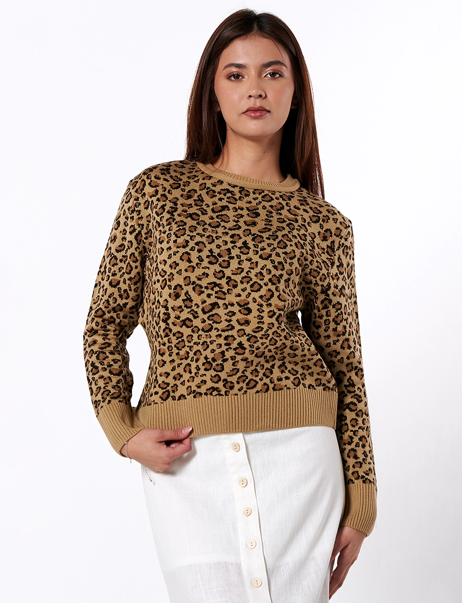 Sweater Animal Print Almendra