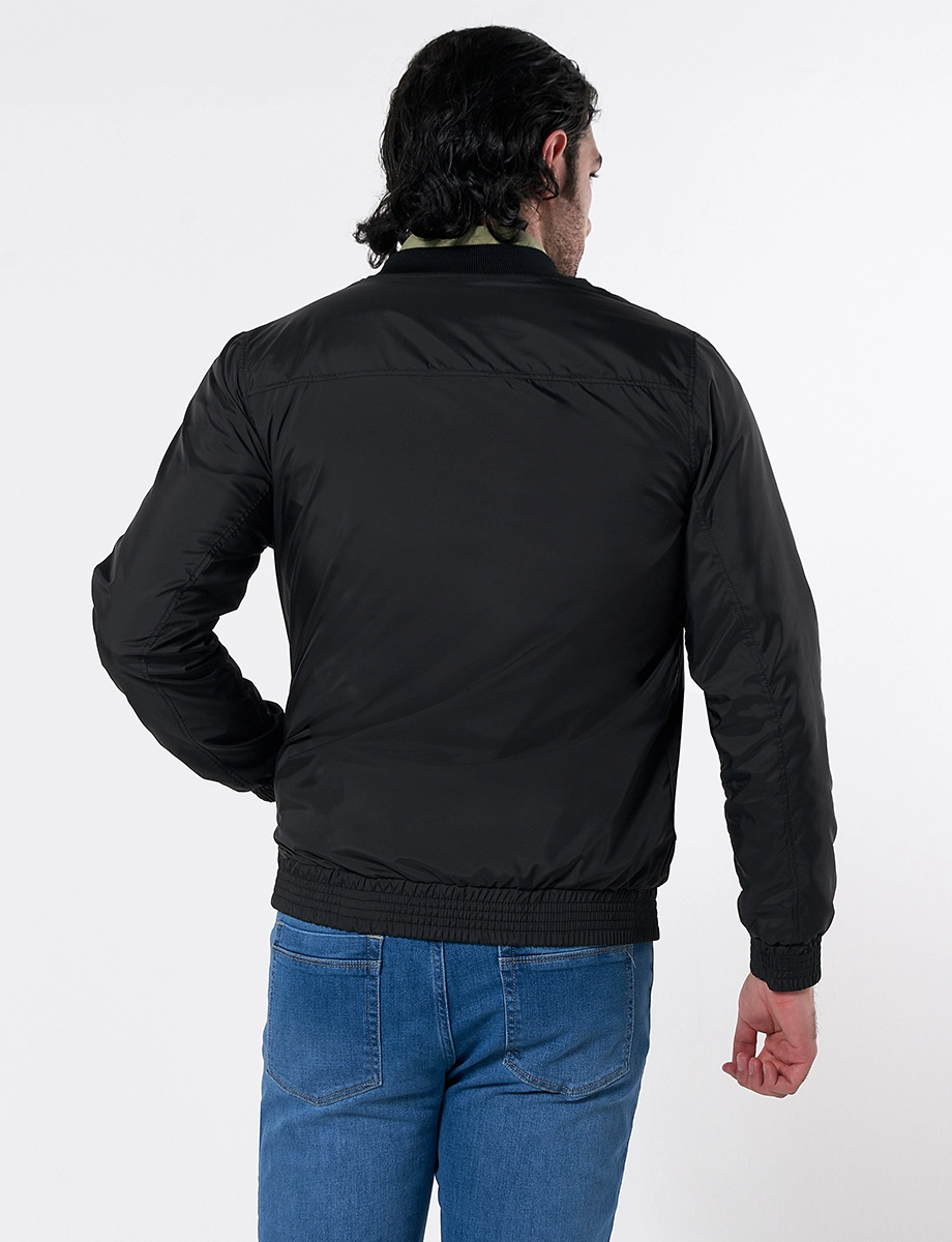 Chompa Bomber Nylon Negro