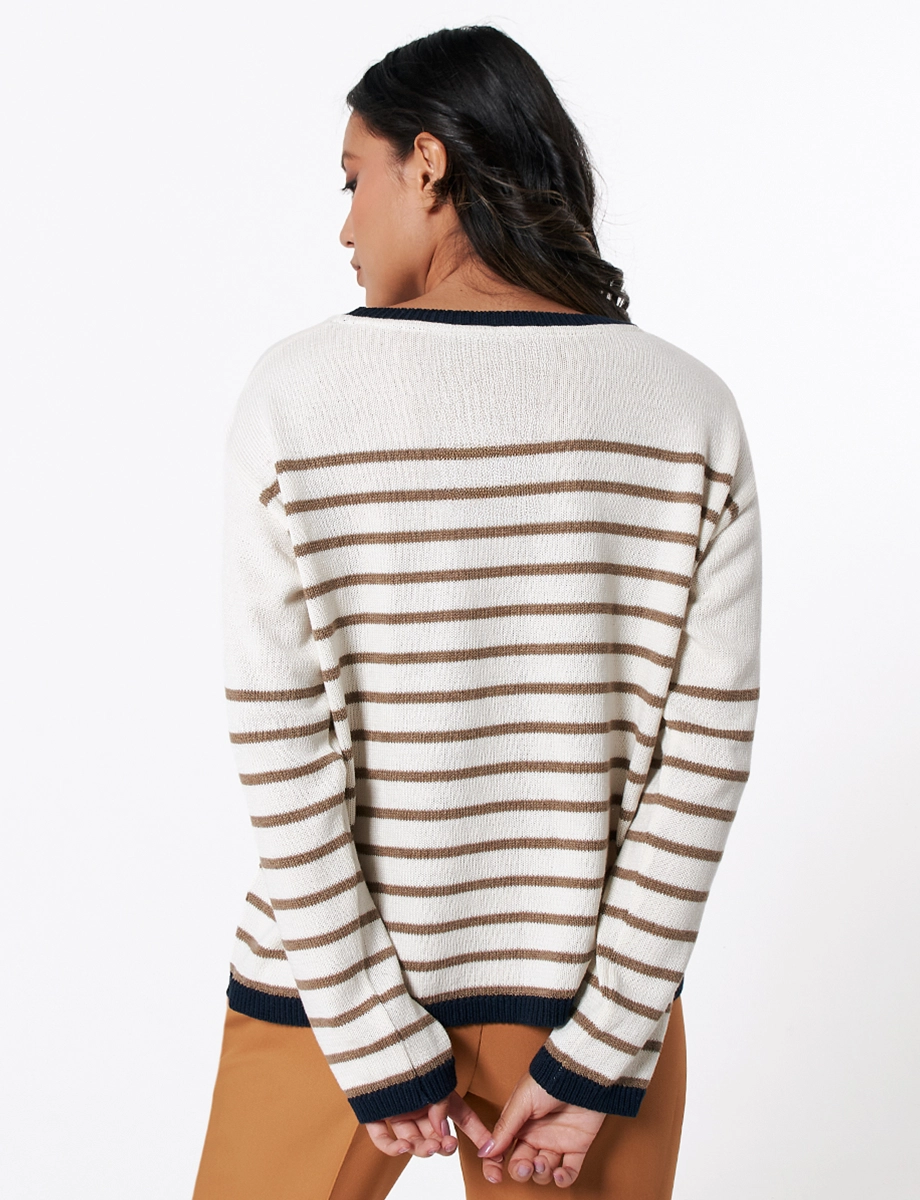 Sweater Rayas Habano