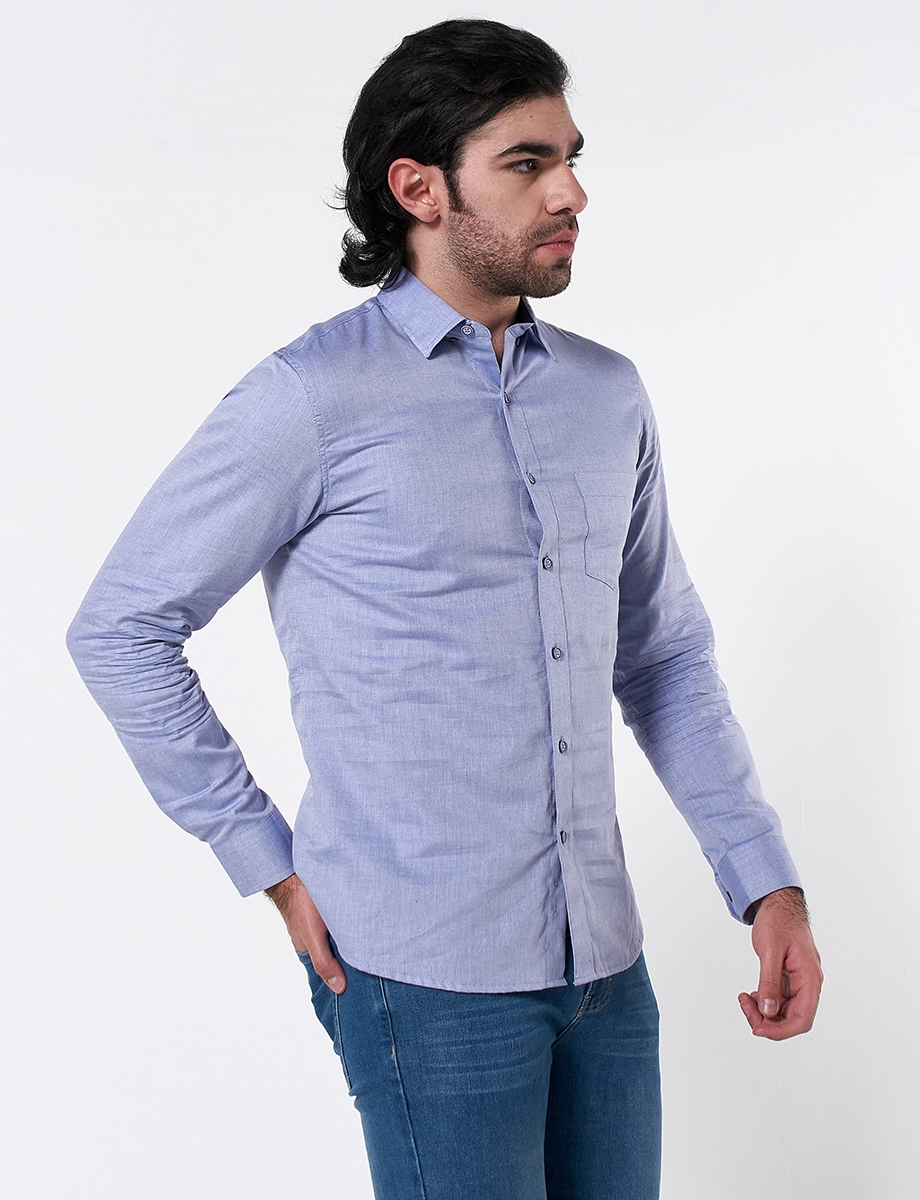Camisa Llana Azul Claro