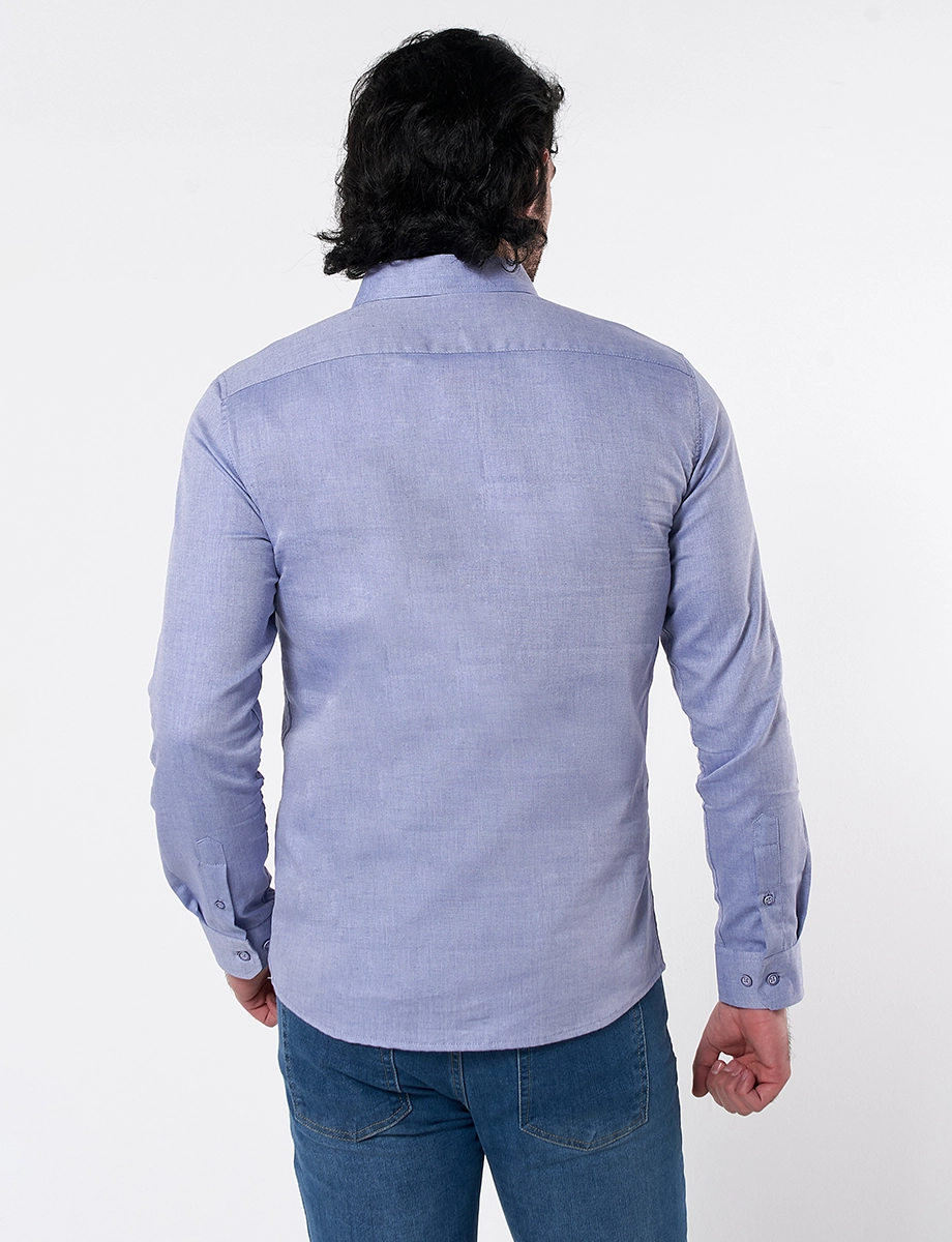 Camisa Llana Azul Claro