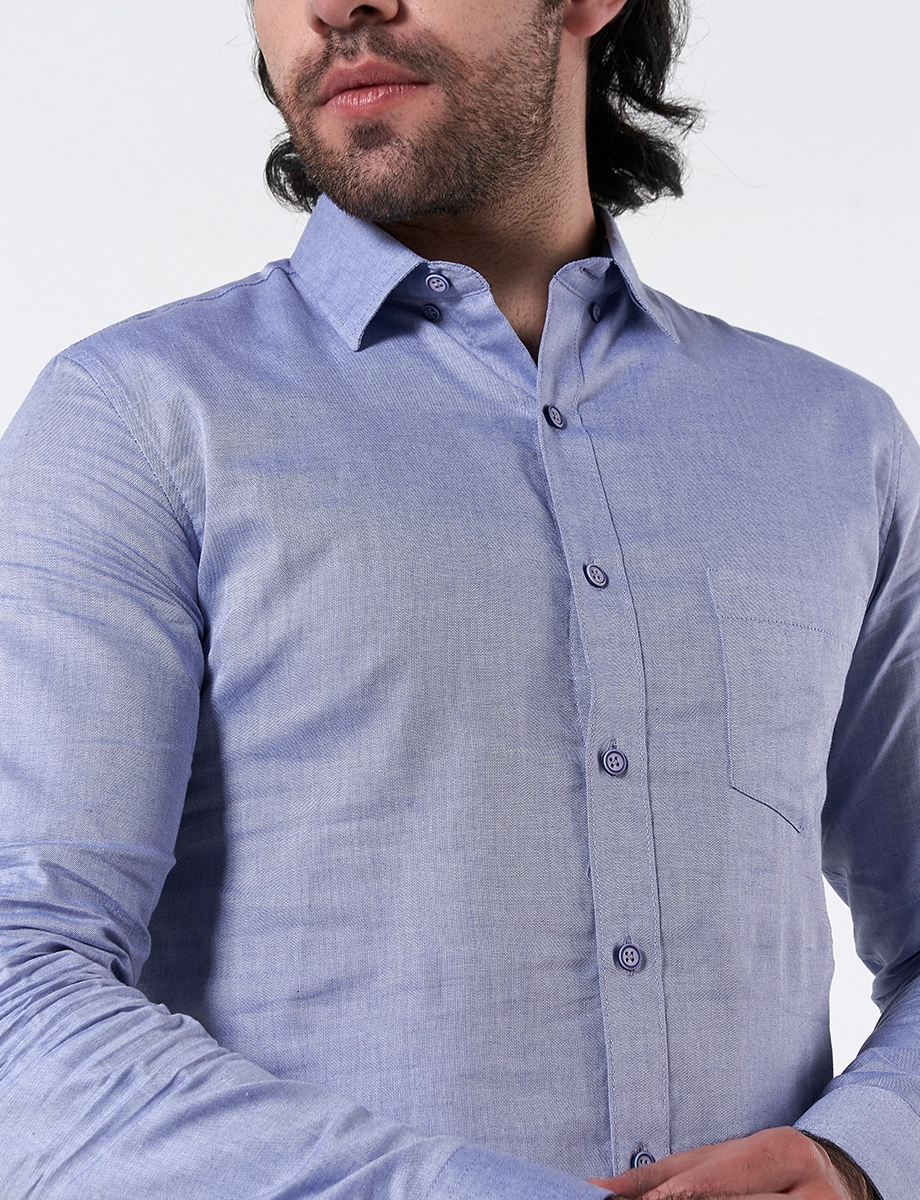 Camisa Llana Azul Claro