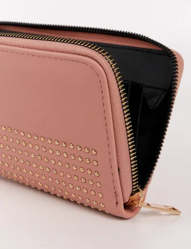 Billetera Rosada con Apliques