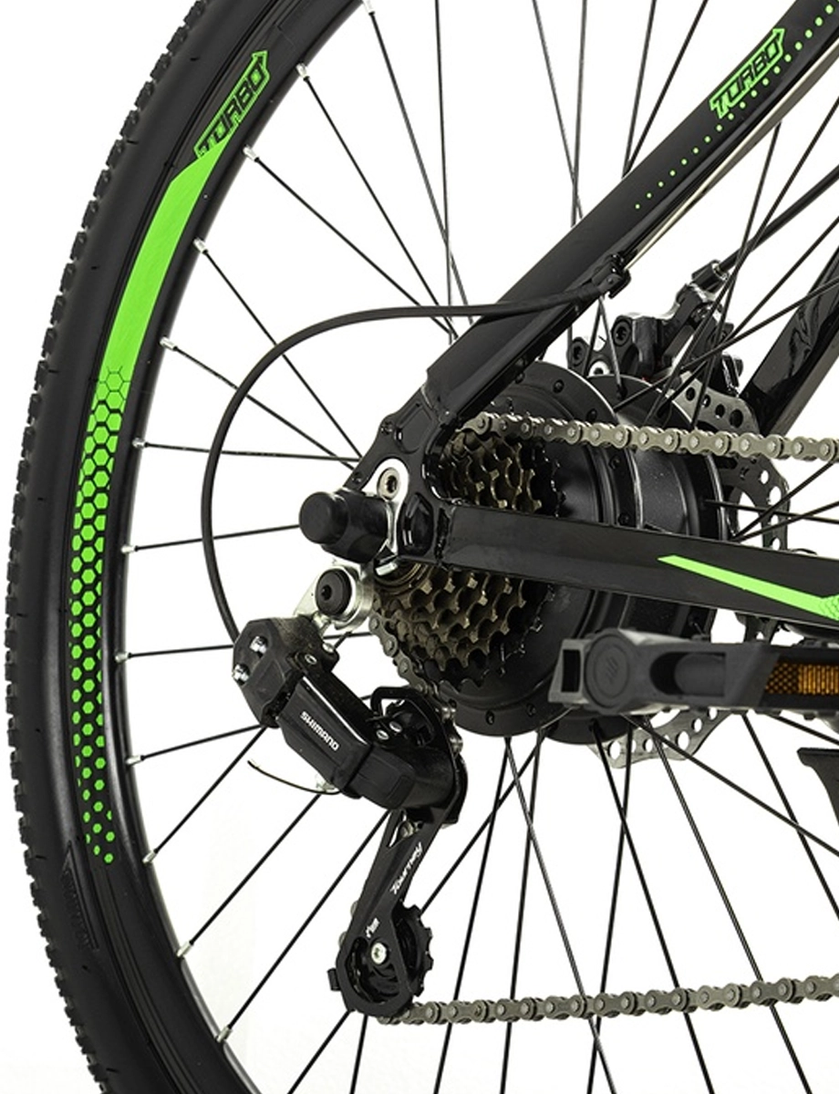 Bicicleta Eléctrica Montañera Negro/Verde | Turbo