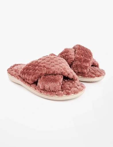 Pantufla Afelpada Palo Rosa