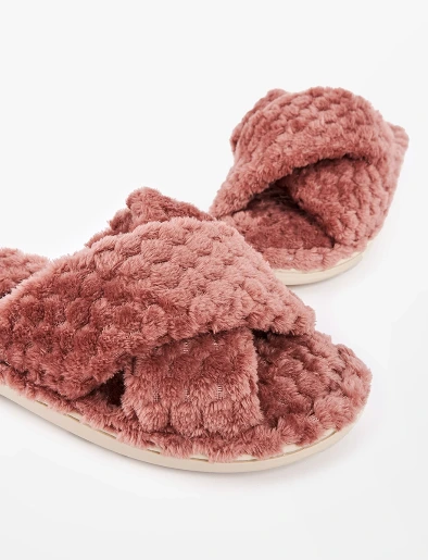 Pantufla Afelpada Palo Rosa