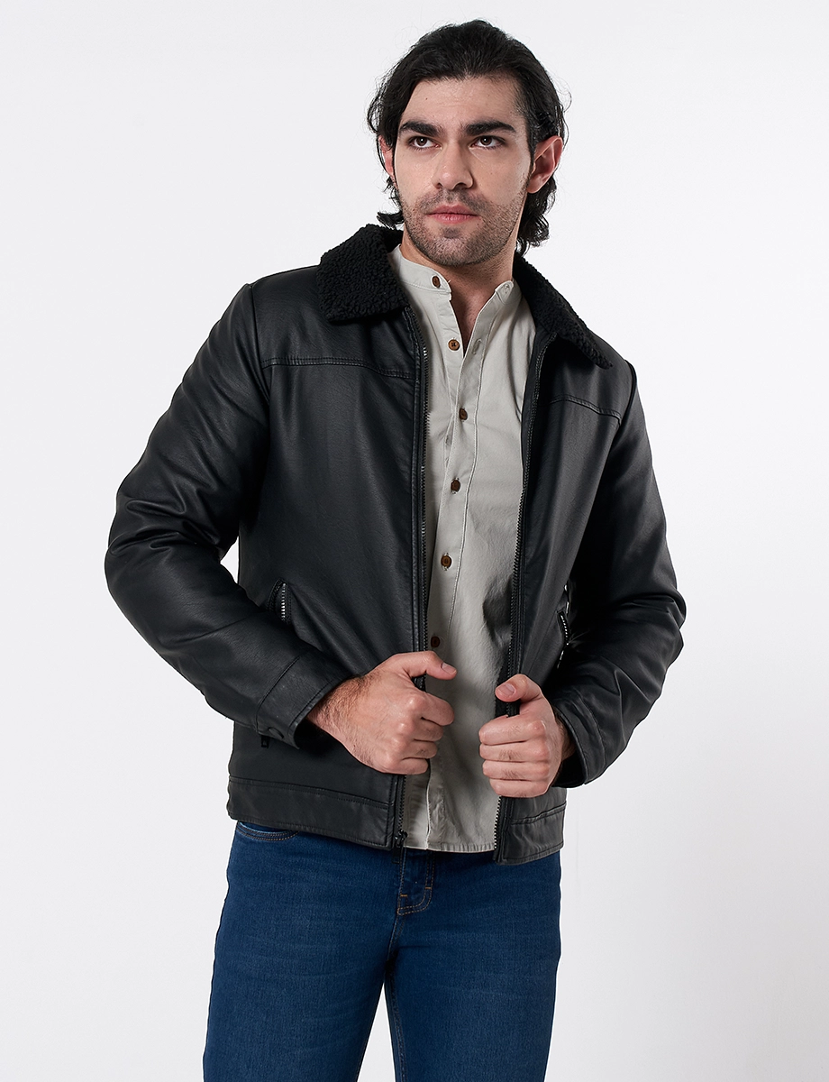 Chaqueta Cuerina Unicolor
