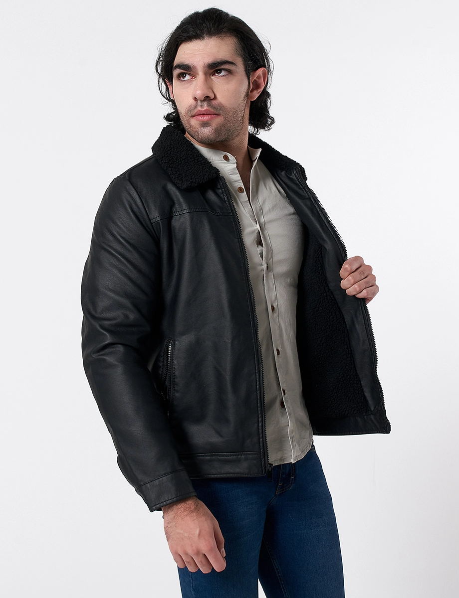 Chaqueta Cuerina Unicolor