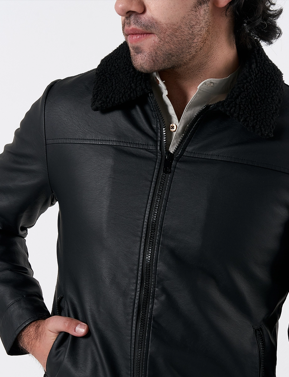 Chaqueta Cuerina Unicolor