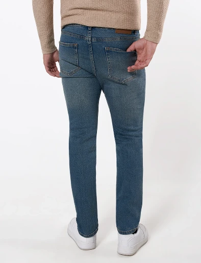 Pantalón Slim Azul Medio