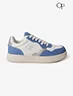 Zapato Caña Baja con Cordones Blanco/Azul Jean Mujer – Estilo casual con combinación moderna