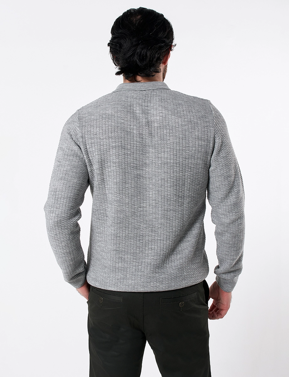 Sweater con Textura Gris