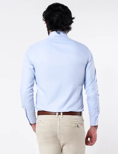 Camisa Llana Celeste Claro
