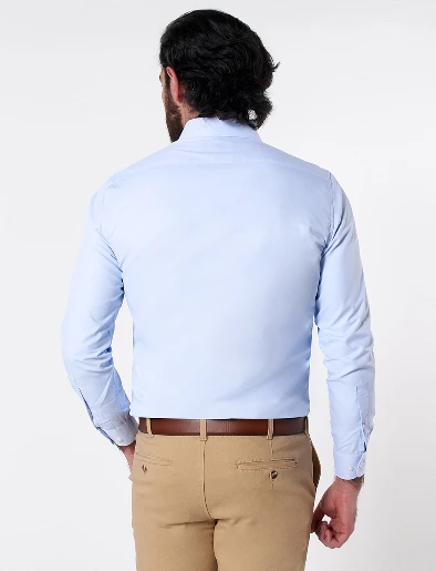 Camisa Llana Celeste Claro