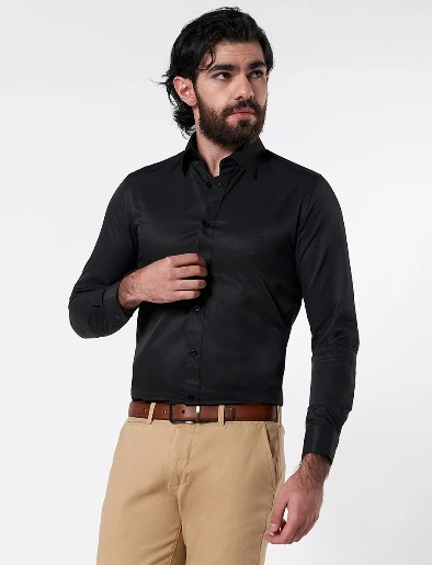 Camisa Llana Negra