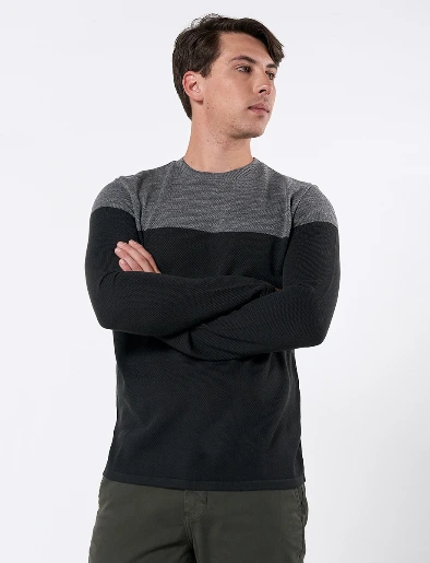 Sweater Textura Gris Oscuro