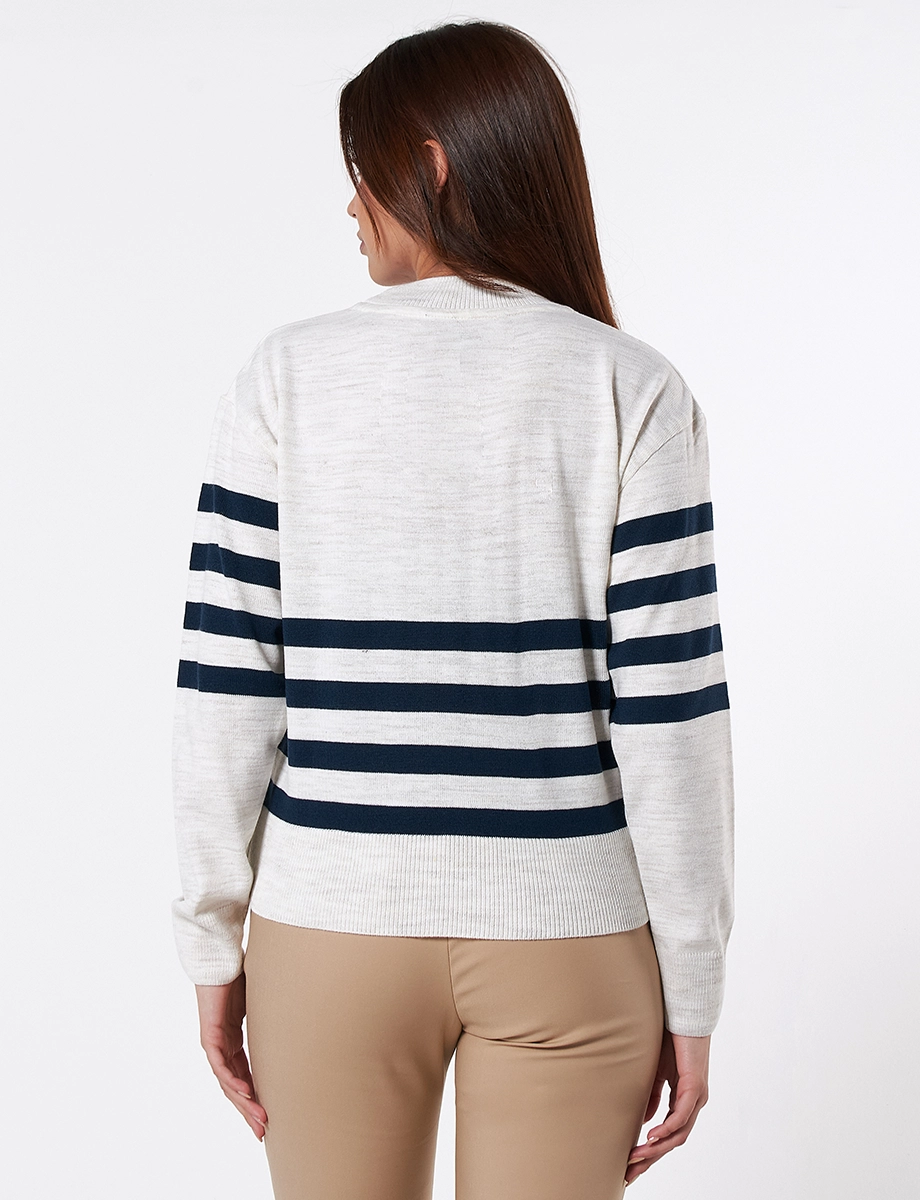 Sweater Rayas Crudo