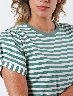 Camiseta a Rayas Verde Oliva Mujer – Toque natural con estilo urbano