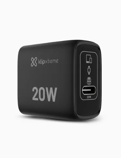 Cargador PowerWall 20Watts Negro | Klipxtreme