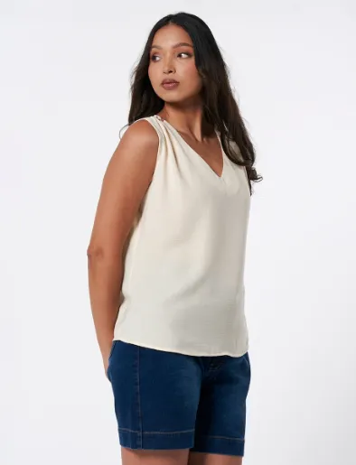 Top con Botones Unicolor