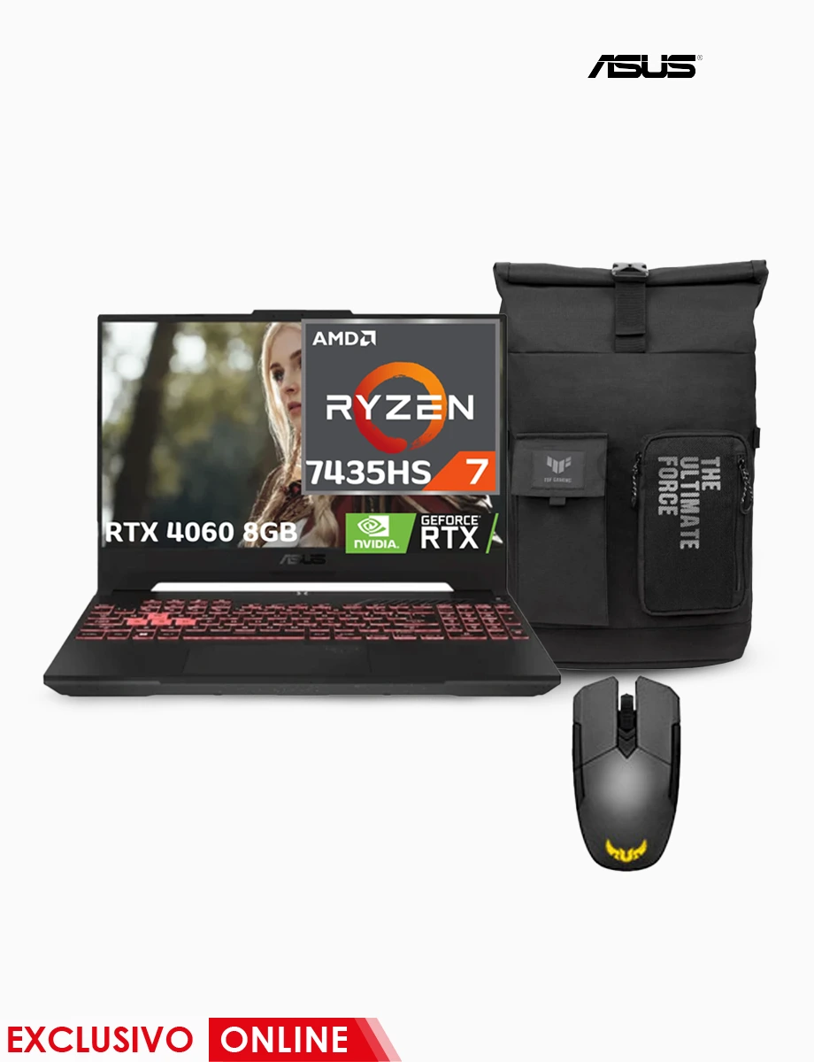 Laptop Gamer TUF Gaming de 1TB y RAM 16GB Gris | Asus + Gratis Mochila y Mouse