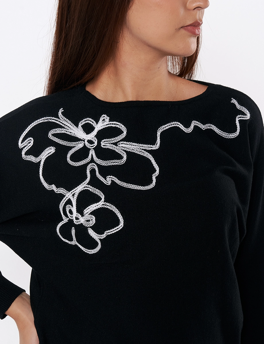 Sweater Bordado Negro