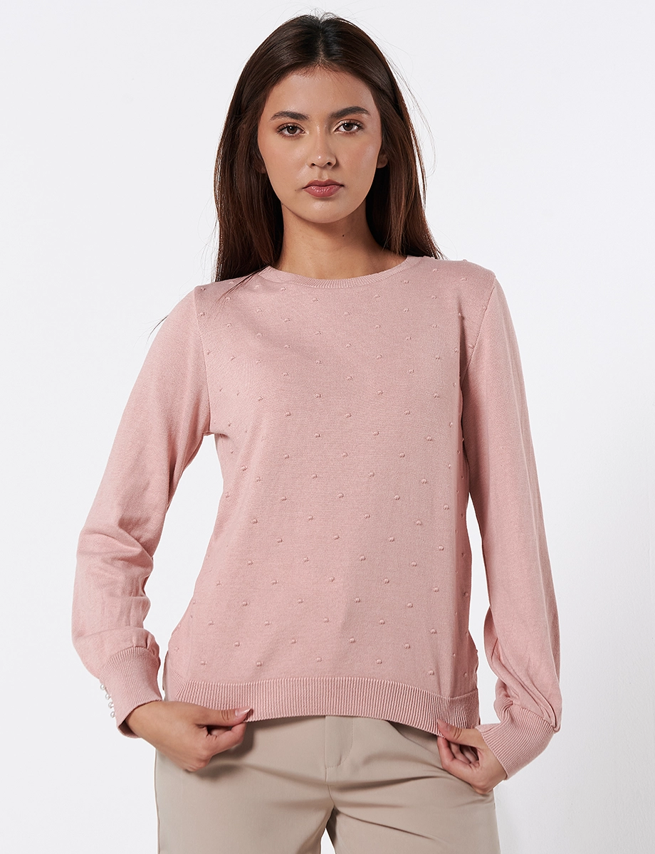 Sweater Textura Rosado