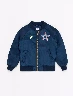 Chompa Bomber Azul Niña – Abrigo moderno con toque urbano