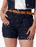 Short Jean Azul Oscuro con Cinturón Mujer – Diseño moderno con detalle práctico