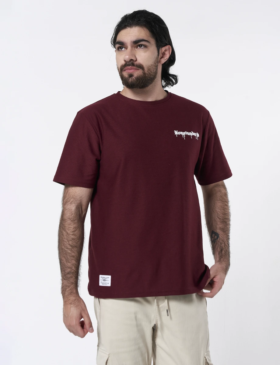 Camiseta Doble Estampado Vino