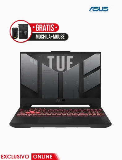 Laptop TUF Gaming A15 de 1TB y RAM 16GB Gris | Asus + Gratis Mouse Alámbrico + Mochila