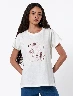 Camiseta Flores Crudo Mujer – Estilo suave con toque natural