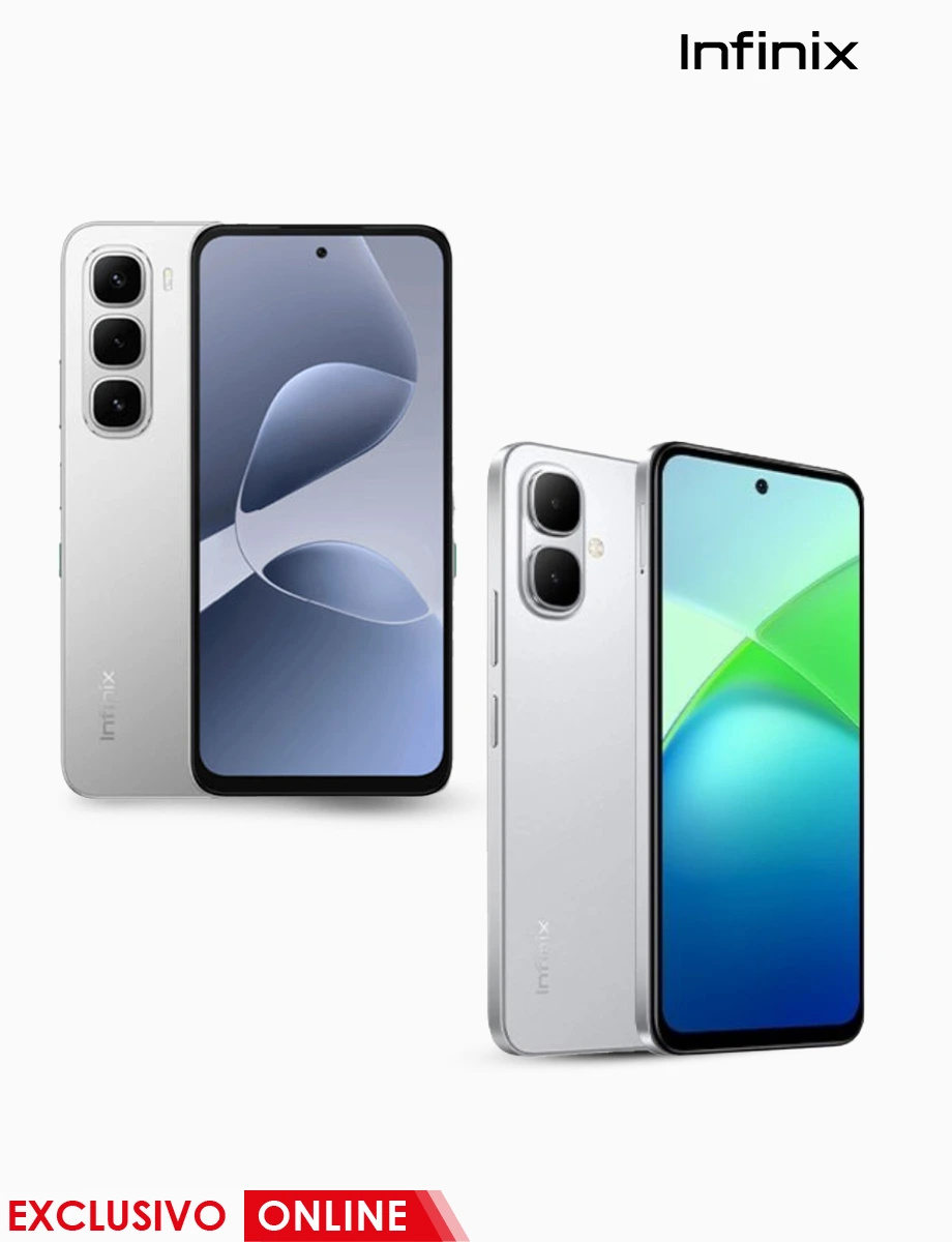 Combo Celular Smart 10 de 128GB y RAM 4GB (4GB) Silver + Celular Hot 60i de 256GB + RAM 4GB (4GB) Silver | Infinix