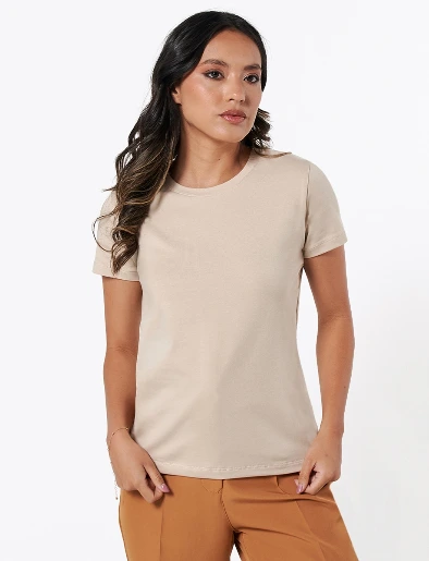 Camiseta Llana Crema